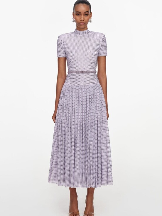 Self-Portrait Dresses & Skirts - Self Portrait Lilac Rhinestone Midi Dress